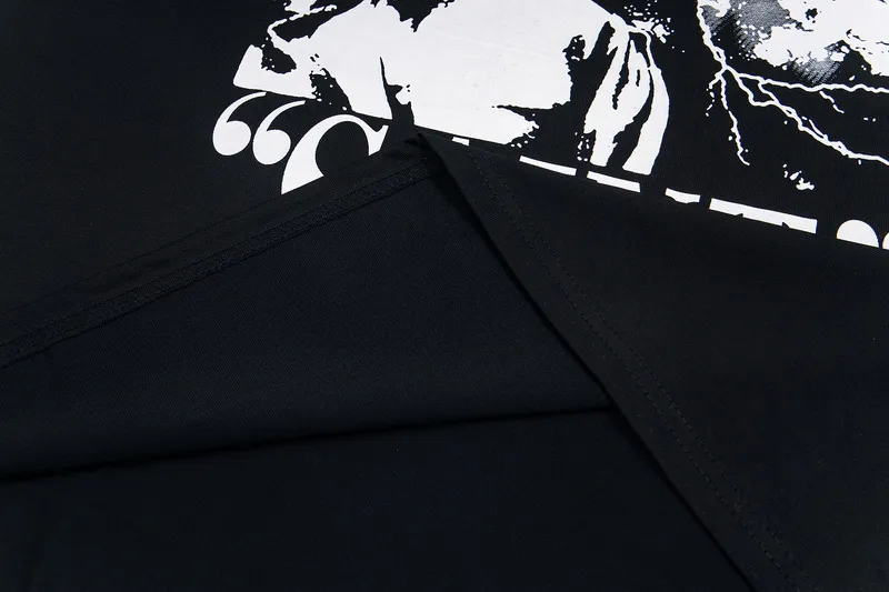 110💰S12# Meichao SAINT white ink direct-injection pure cotton 260g loose short-sleeved T-shirt black, white gray S-XL